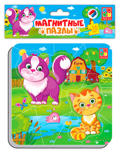 Ігри та іграшки: Котики, м'які пазли-мозаїка, настільна гра, Vladi Toys