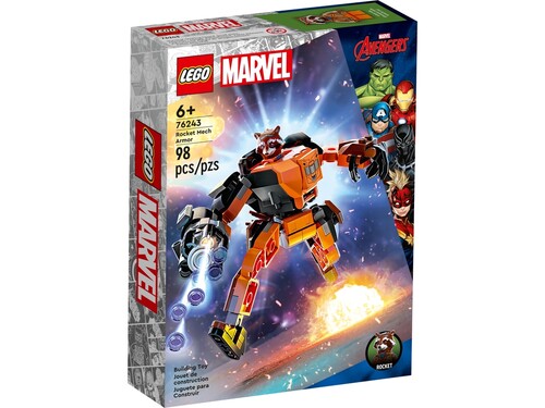 Набори LEGO: Конструктор LEGO Super Heroes Робоброня Єнота Ракети 76243