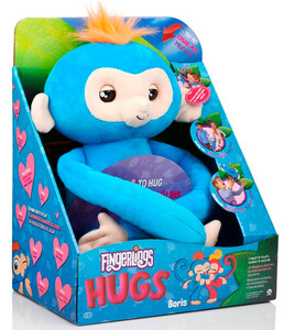 Интерактивные игрушки и роботы: Мягкая интерактивная обезьянка-обнимашка Борис (42 см), Fingerlings