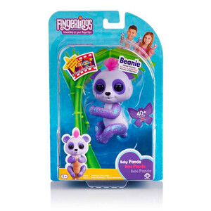 Ігри та іграшки: Інтерактивна ручна панда Бінні (фіолетова), Fingerlings