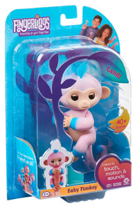 Інтерактивні іграшки та роботи: Двоколірна ручна мавпочка (рожево-синя), Fingerlings