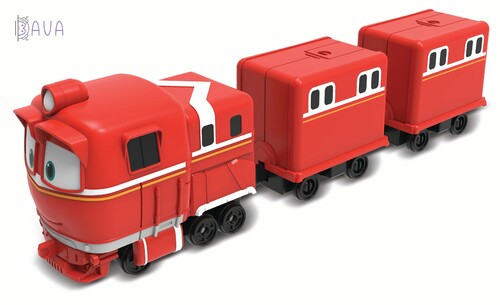Железные дороги и поезда: Игровой набор Паровозик Альф с двумя вагонами, Robot Trains