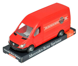 Спасательная техника: Mercedes-Benz Sprinter грузовой (красный) на планшетке, 1:24, Tigres