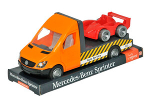 Машинки: Mercedes-Benz Sprinter евакуатор (помаранчевий) на планшетці, 1:24, Tigres