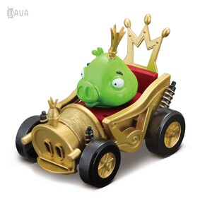 Ігри та іграшки: Машинка інтерактивна з гонщиком Angry Birds, Сквокери, Зелене порося, Maisto