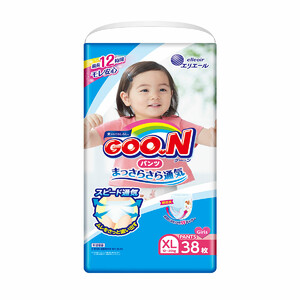 Трусики-подгузники Goo.N для девочек коллекции 2019 (Big XL, 12-20 кг), 38 шт