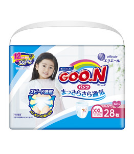 Трусики-подгузники Goo.N для девочек коллекция 2020 (XXL, 13-25 кг), 28 шт
