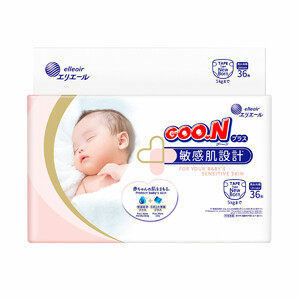 Подгузники и аксессуары: Подгузники Goo.N Plus для новорожденных (SS, до 5 кг), 36 шт