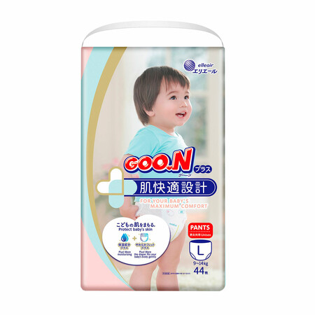 Подгузники и аксессуары: Трусики-подгузники Goo.N Plus для детей (L, 9-14 кг), 44 шт