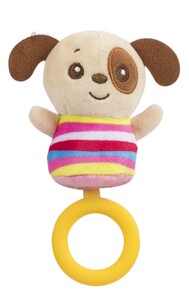 Розвивальні іграшки: Іграшка м'яка з кільцем-гризунком, Baby team (Собачка)