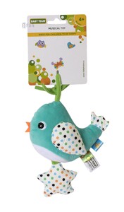 Игры и игрушки: Игрушка-подвеска музыкальная "Птичка", Baby team (Голубой)