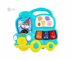 Развивающие игрушки: Игрушка музыкальная "Веселый автобус", Baby team (голубой)