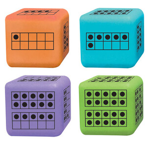 Простая арифметика: Набор кубиков с математическими рамками "Числа до 10" (12 шт.) Hand2mind