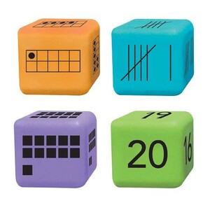 Крупные математические кубики "Значения чисел" (16 шт.) Hand2mind