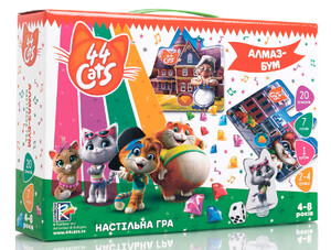 Ігри та іграшки: 44 Коти. Алмаз-Бум, гра настільна, (рос), Vladi Toys