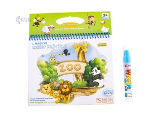 Розвивальні іграшки: Книжечка-розмальовка водна, Baby team (зоопарк)