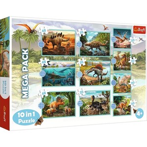Ігри та іграшки: Мега набір пазлів 10в1 «Динозаври», 20-35-48 ел., Trefl