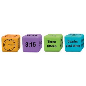Крупные математические кубики "Учим время" (16 шт.) Hand2mind