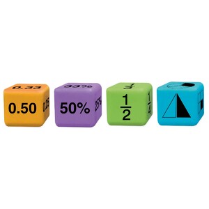 Дроби, части и проценты: Крупные математические кубики "Равнозначные величины" (16 шт.) Hand2mind