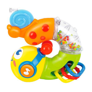Погремушки и прорезыватели: Музыкальная игрушка с прорезывателями «Веселый червячок», Hola Toys