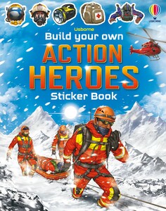 Альбомы с наклейками: Build Your Own Action Heroes Sticker Book [Usborne]