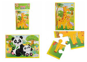 Игры и игрушки: Панда и жираф, мягкий пазл А5, Vladi Toys