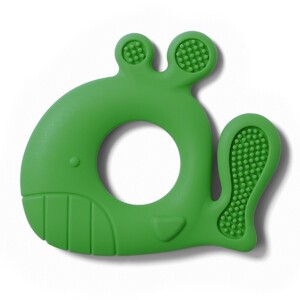 Ігри та іграшки: Прорізувач для зубів силіконовий «Кит», зелений, BabyOno