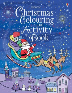 Новорічні книги: Christmas colouring and activity book [Usborne]