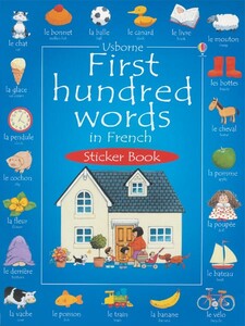 Книги для детей: First hundred words in French sticker book