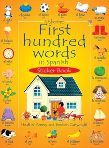 Книги для дітей: First hundred words in Spanish sticker book