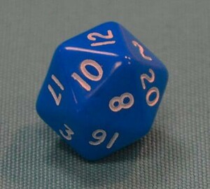 Dice: Numbers 1-20. Pack of 10