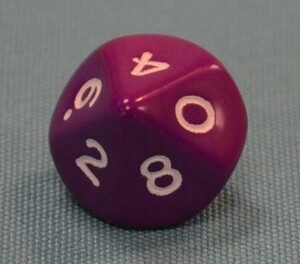 Dice: Numbers 0-9. Pack of 10