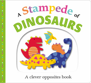 Книги для дітей: Picture Fit Board Books: A Stampede of Dinosaurs (Large)