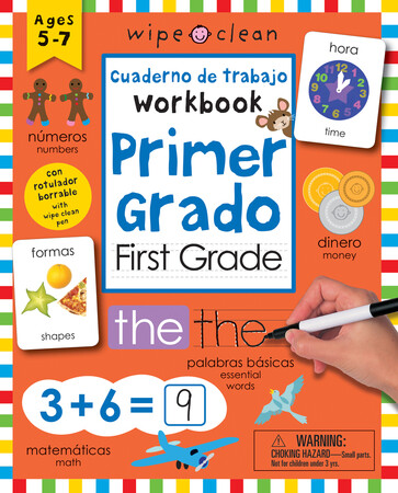 Для младшего школьного возраста: Wipe Clean: Bilingual Workbook for First Grade