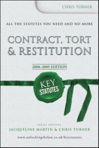 Книги для дорослих: Key Statutes: Contract, Tort & Restitution [Hodder]