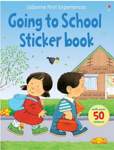 Книги для дітей: Going to school sticker book [Usborne]