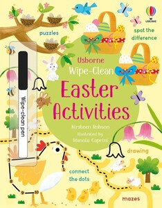 Книги с логическими заданиями: Wipe-Clean Easter Activities [Usborne]