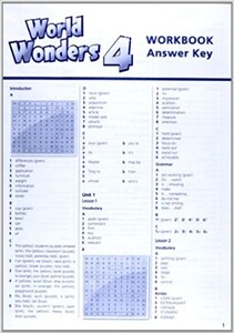 Учебные книги: World Wonders 4 WB Answer Key