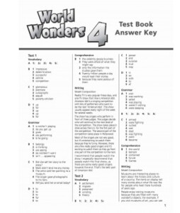 Навчальні книги: World Wonders 4 Test Book Answer Key