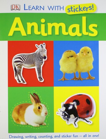 Альбомы с наклейками: Learn with Stickers! Animals [Paperback]