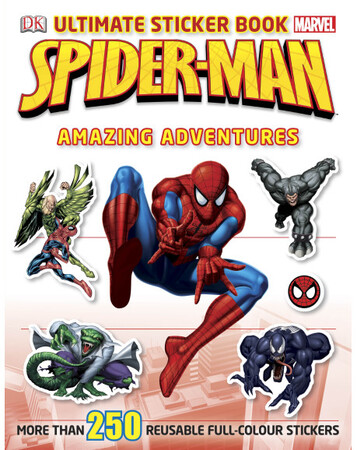 Книги про супергероев: Spider-Man Ultimate Sticker Book Amazing Adventures