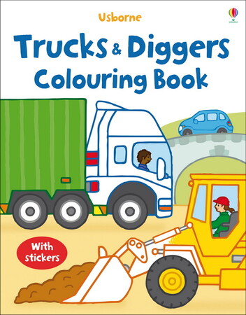 Книги для детей: Trucks and diggers colouring book
