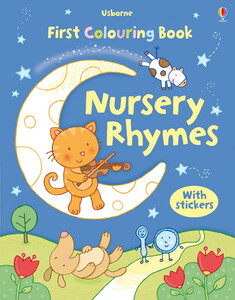 First Nursery Rhymes Colouring Book With Stickers [Usborne]