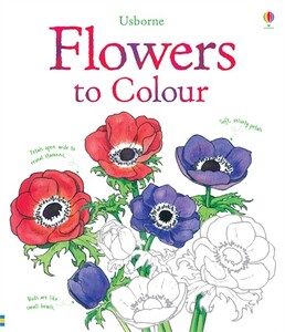 Книги для дітей: Flowers to colour [Usborne]