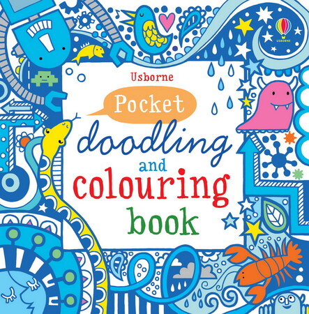 Малювання, розмальовки: Pocket doodling and colouring book: Blue [Usborne]