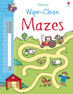 Книги з логічними завданнями: Wipe-clean mazes [Usborne]