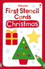 First stencil cards: Christmas