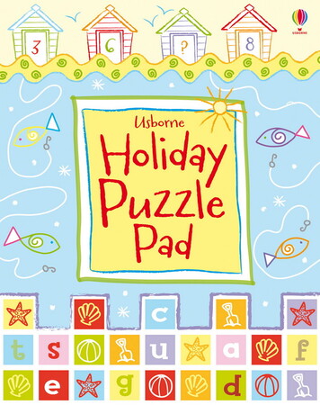 Книги з логічними завданнями: Holiday puzzle pad [Usborne]