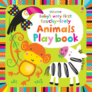 Книги про животных: Baby's very first touchy-feely animals play book [Usborne]