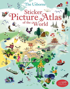 Путешествия. Атласы и карты: Sticker picture atlas of the world [Usborne]